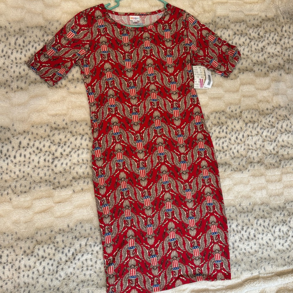 NWT Lularoe Julia Dress Size Medium American Pride